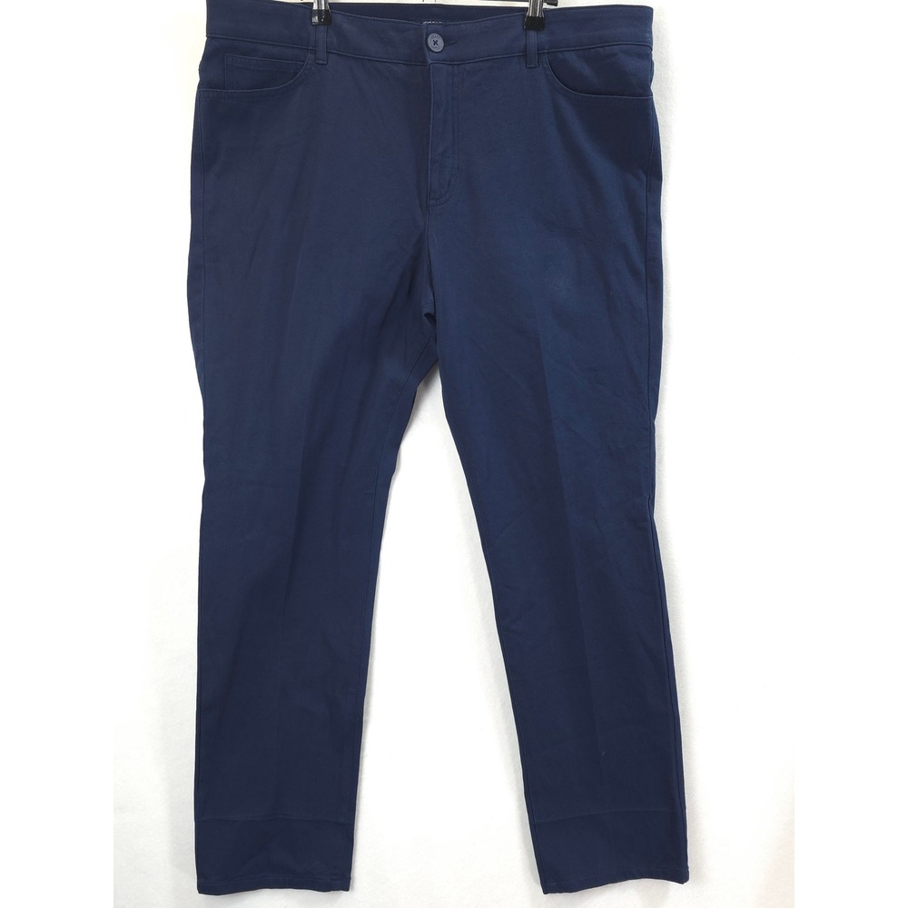 Chaps Straight Leg Stretch Pants Navy Blue Women 18W Classic Careerwear Preppy
